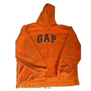 Y2K Orange Gap Spellout Fleece Hoodie